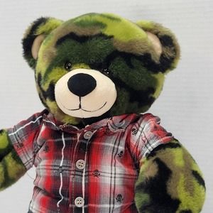 Build a Bear Workshop 16" Jungle Camouflage Plush Teddy Bear stuffed animal toy